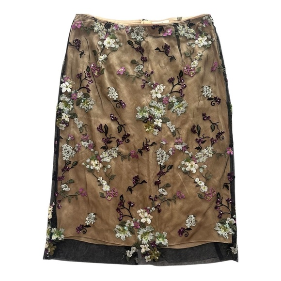 Vince Begonia Sequined Overlay Midi Skirt. Sz: 12 - Picture 4 of 11